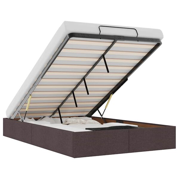 vidaXL Османска рамка за легло без матрак, тъмнокафява, 120x200см плат