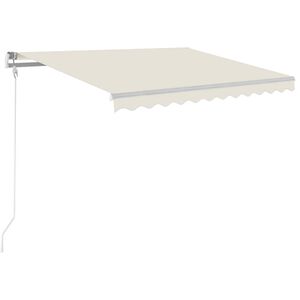 vidaXL Автоматичен сенник, LED и сензор за вятър, 300x250 см, кремав