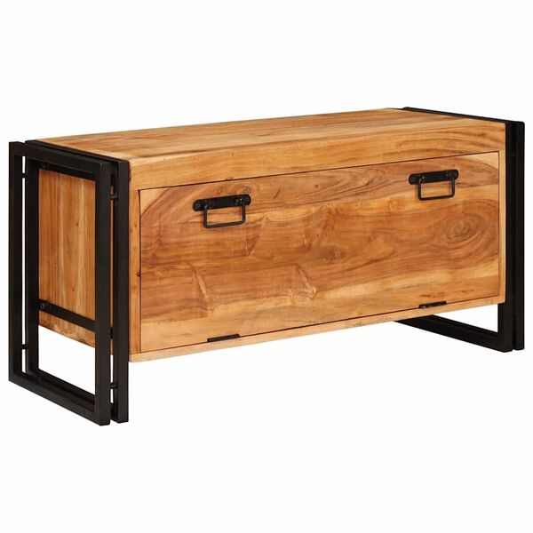 vidaXL Шкаф за обувки Кафяво 90 x 38 x 45 см Солидно акациево дърво