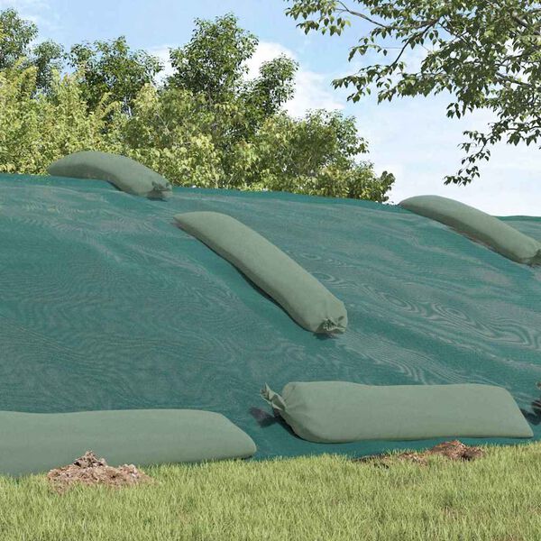 vidaXL Покривало за силоз Зелен 8 x 5 m HDPE
