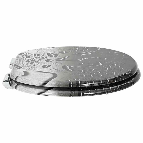 vidaXL Мека затваряща се тоалетна седалка Сив 44 x 38 см ПДЧ