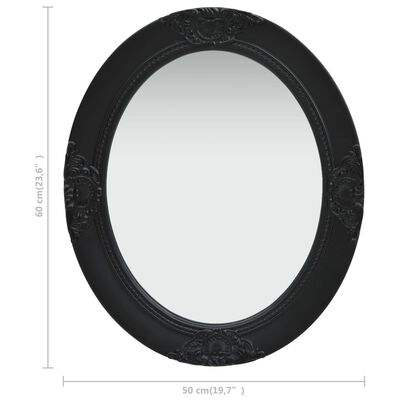 vidaXL Стенно огледало, бароков стил, 50x60 см, черно