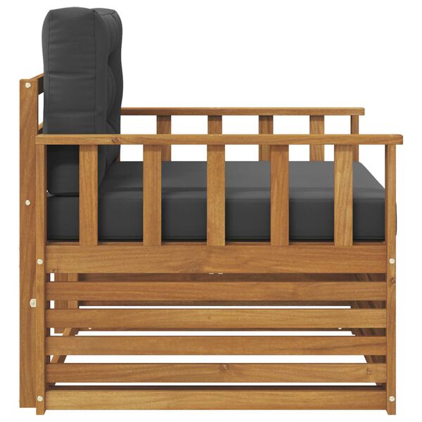 vidaXL Комплект дивани за открито Солидно акациево дърво и полиестер