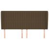 vidaXL Горна табла за легло с уши, тъмнокафява, 163x23x118/128см, плат
