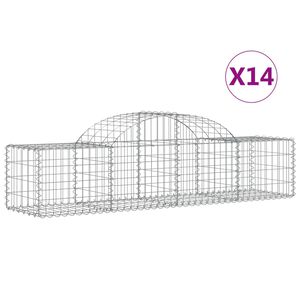 vidaXL Габионни кошници арка 14 бр 200x50x40/60 см поцинковано желязо