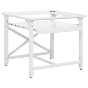 vidaXL Поставка за пералня с издърпващ се рафт, бяла