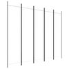vidaXL Параван за стая, 5 панела, бял, 250x200 см, текстил