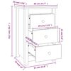 vidaXL Нощно шкафче, бяло, 40x35x61,5 см, борово дърво масив