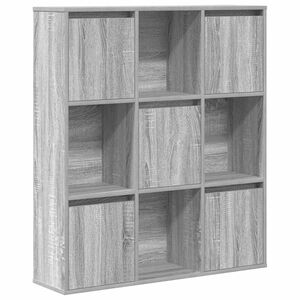 vidaXL Библиотека, сив сонома, 89x24x101,5 см, инженерно дърво