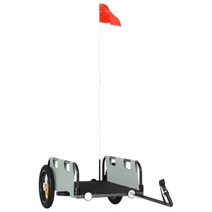 vidaXL Ремарке за колело, сиво, Оксфорд плат и желязо