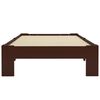 vidaXL Рамка за легло, тъмнокафява, бор масив, 90x200 см