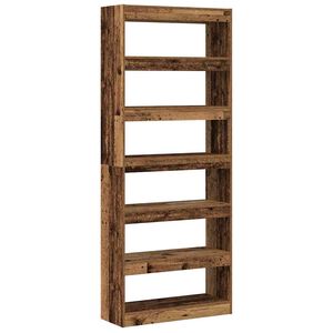 vidaXL Шкаф за книги 6 нива 80 x 30 x 198 см Инженерна дървесина