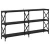 vidaXL Конзолна маса Черния дъб 156 x 28 x 80,5 см Инженерна дървесина