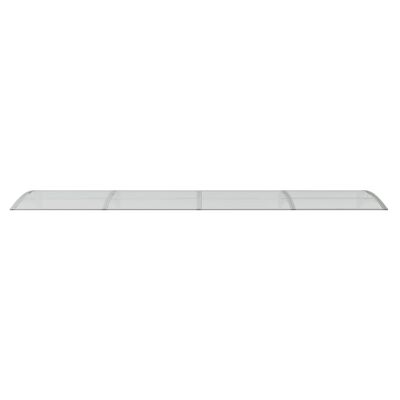 vidaXL Навес за врата, сиво и прозрачно, 400x75 см, поликарбонат