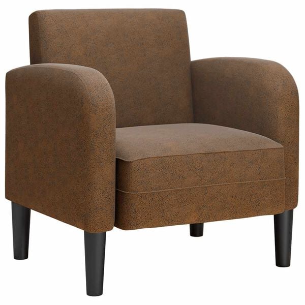 vidaXL Разтегателен диван с подлакътници кафяв 54 см изкуствена кожа