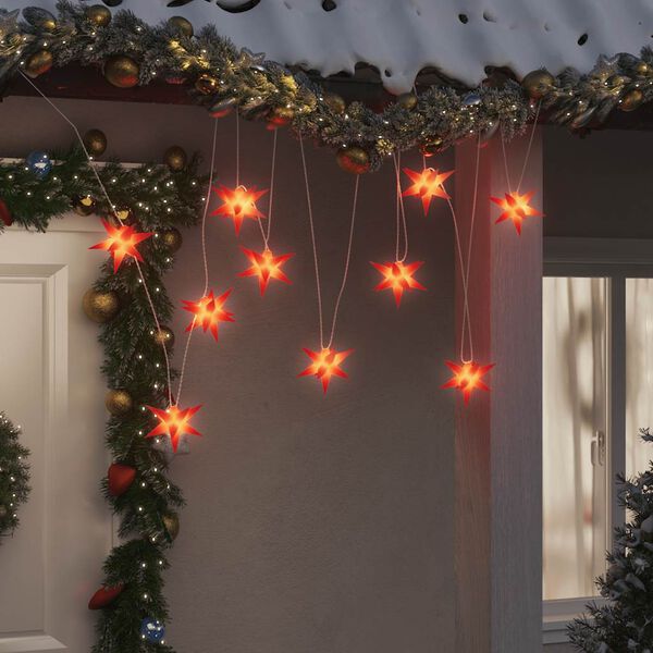 vidaXL Коледна лампички, 10 LED, червени, 10 см