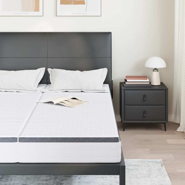 vidaXL Матрак 2 pcs Бяло и сиво 80 x 200 cm Бонел пружина