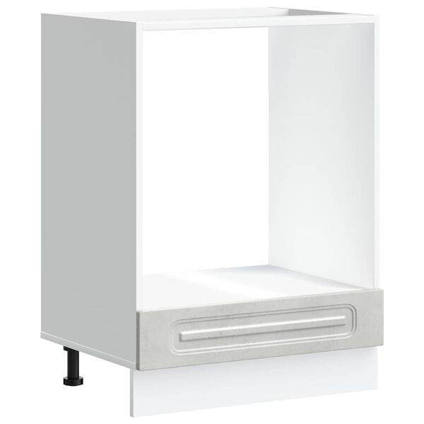 vidaXL Шкаф за фурна, Kalmar, бетонно сив, инженерно дърво