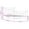 vidaXL Метална рамка за легло с горна и долна табла, бяла, 80x200 см