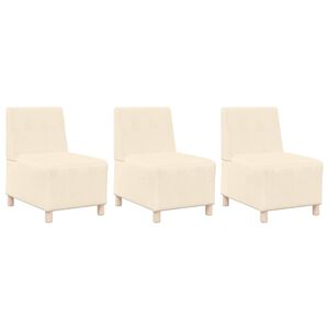 vidaXL Модулен диван без ръкави 3 pcs Крем 55 x 74 x 82 см