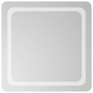 vidaXL LED огледало за баня Прозрачен 60 x 60 cm закалено стъкло