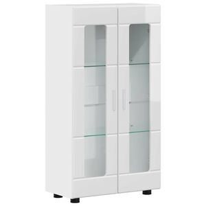 vidaXL Служебен шкаф FLORIN 55,5 x 29 x 100 см Лъскаво бяло