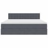 vidaXL Легло с място за съхранение и LED Тъмен сив 160 x 200 cm Кадифе