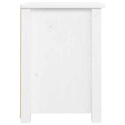 vidaXL Нощно шкафче, бяло, 40x35x49 см, борово дърво масив