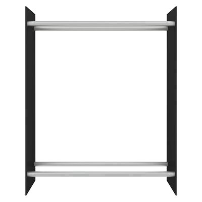vidaXL Стойка за дърва, черна, 80x35x100 см, закалено стъкло