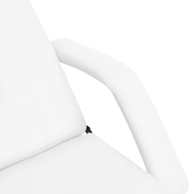 vidaXL Масажна кушетка, бяла, 180x62x(86,5-118) см