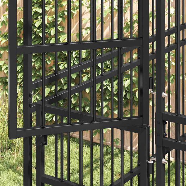 vidaXL Дворна клетка за кучета, стомана, 12,9 м&sup2;