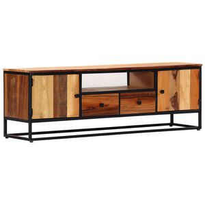 vidaXL ТВ шкаф, 120x30x40 cм, регенерирано дърво масив и стомана