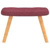vidaXL Релаксиращ стол с табуретка, виненочервен, плат