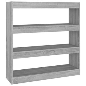 vidaXL Библиотека/разделител за стая, сив сонома, 100x30x103 см