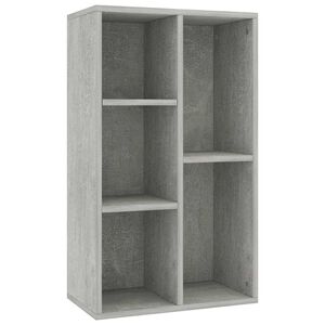 vidaXL Библиотека/бюфет, бетонно сива, 50x25x80 см, инженерно дърво
