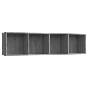 vidaXL Шкаф за книги/ТВ шкаф сив сонома 143x30x36 см инженерно дърво
