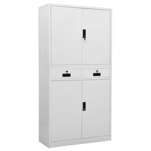 vidaXL Офис шкаф, светлосив, 90x40x180 см, стомана