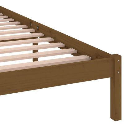 vidaXL Рамка за легло, бор масив, 200x200 см, меденокафява