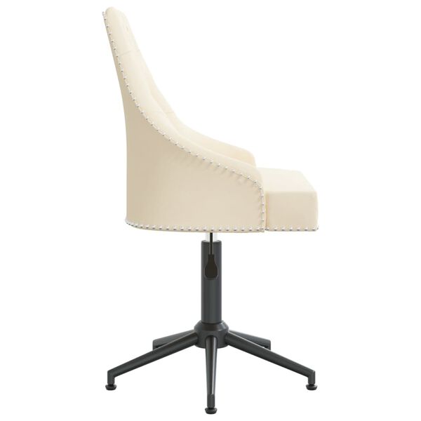 vidaXL Въртящ се офис стол, кремав, кадифе