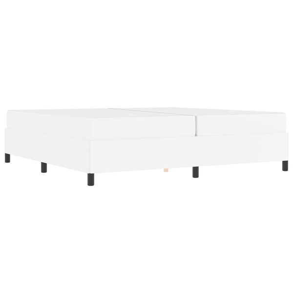 vidaXL Рамка за легло с матрак Бяло 200 x 200 cm текстил