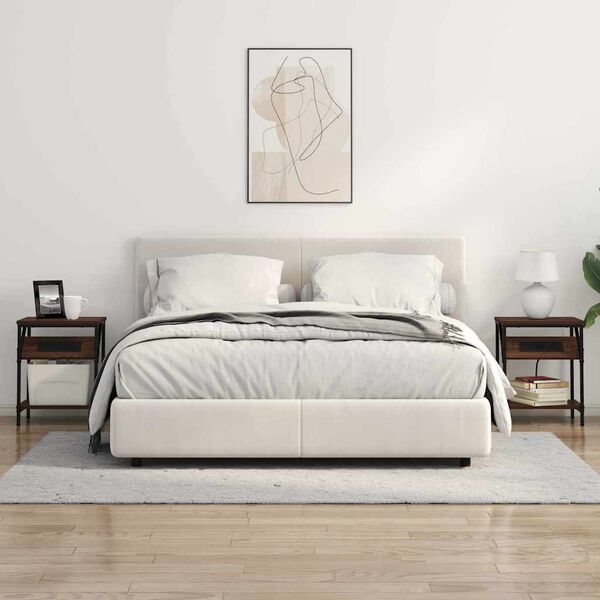 vidaXL Нощен шкаф Кафяв дъб 38 x 30 x 48 см Инженерно дърво