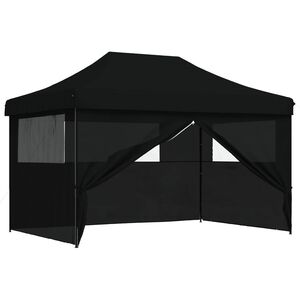 vidaXL Парти шатър 279 x 410 x 315 см Черно Оксфордска тъкан