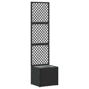 vidaXL Садово решетъчно саксийно Черен 35 x 30 x 135 см Метал