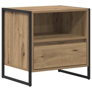 vidaXL Нощно шкафче Дъб Артизан 50 x 39,5 x 50 см Инженерна дървесина
