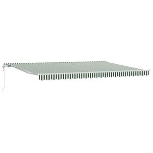 vidaXL Прибираща се тента Зелен и бял 500 &times; 300 cm Тъкан и алуминий