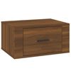 vidaXL Нощно шкафче за стенен монтаж, кафяв дъб, 50x36x25 см