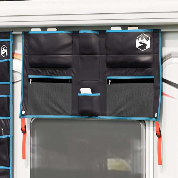 vidaXL Чанта за съхранение Черен и син 98 x 47 см оксфорд