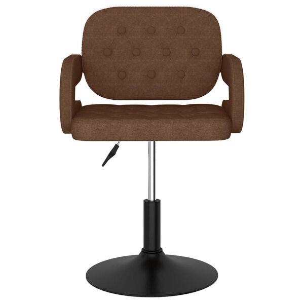 vidaXL Въртящи се трапезни столове, 2 бр, кафяви, текстил