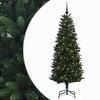 vidaXL Изкуствена коледна елха с топки 150 см 150 LED светодиода