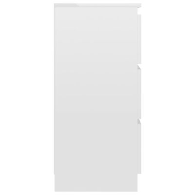 vidaXL Сайдборд, бял гланц, 60x35x76 см, инженерно дърво